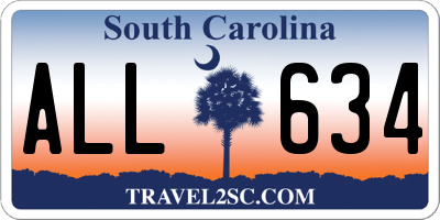 SC license plate ALL634