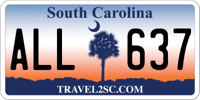 SC license plate ALL637