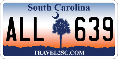 SC license plate ALL639