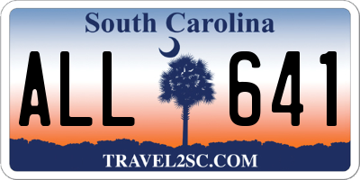 SC license plate ALL641