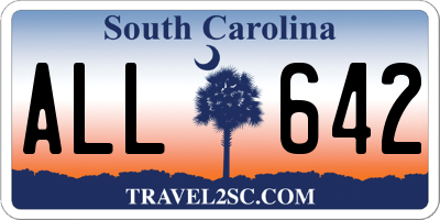 SC license plate ALL642