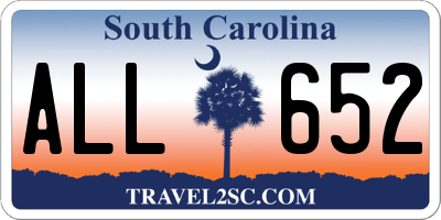 SC license plate ALL652