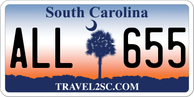 SC license plate ALL655