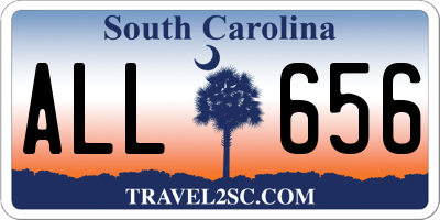 SC license plate ALL656