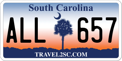 SC license plate ALL657
