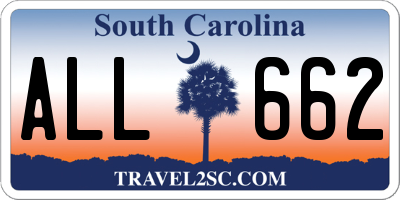 SC license plate ALL662