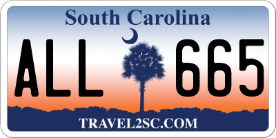SC license plate ALL665
