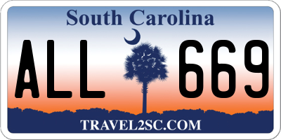 SC license plate ALL669