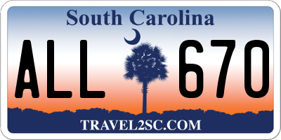 SC license plate ALL670