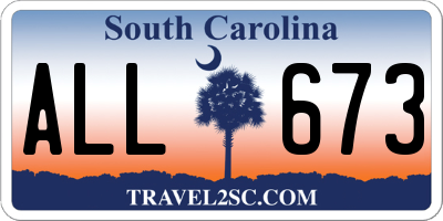 SC license plate ALL673