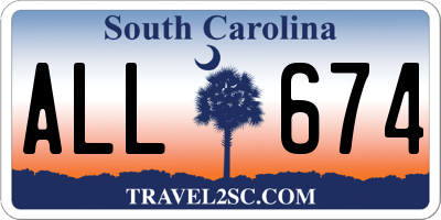 SC license plate ALL674