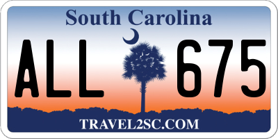 SC license plate ALL675