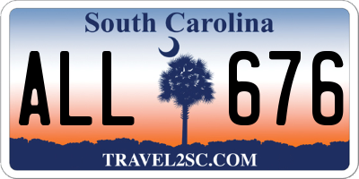 SC license plate ALL676