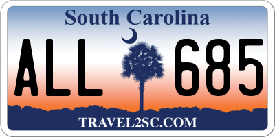 SC license plate ALL685