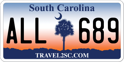 SC license plate ALL689