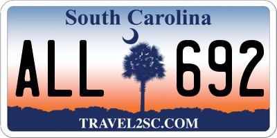 SC license plate ALL692
