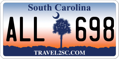 SC license plate ALL698