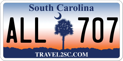 SC license plate ALL707