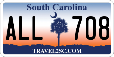 SC license plate ALL708