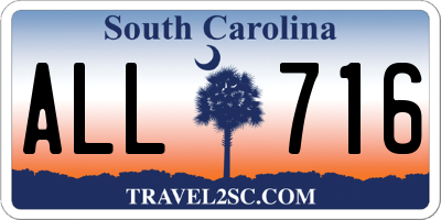 SC license plate ALL716