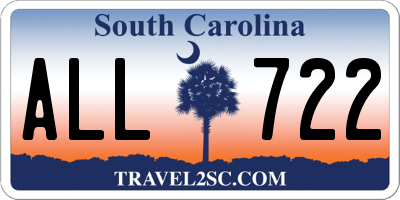 SC license plate ALL722