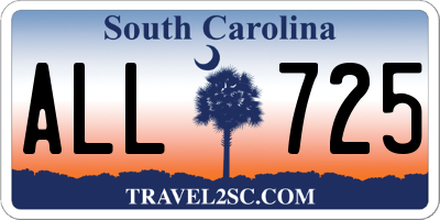 SC license plate ALL725