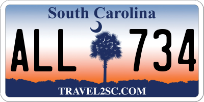 SC license plate ALL734