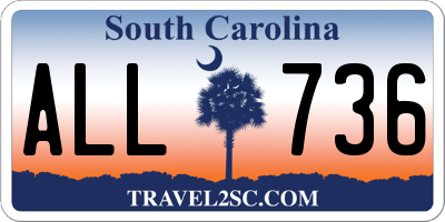 SC license plate ALL736