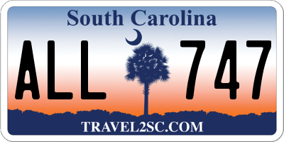 SC license plate ALL747