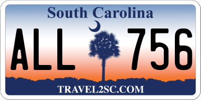 SC license plate ALL756