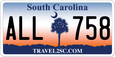 SC license plate ALL758