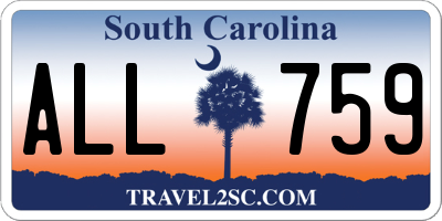 SC license plate ALL759