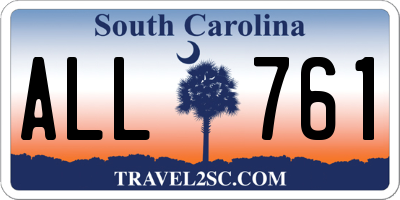 SC license plate ALL761