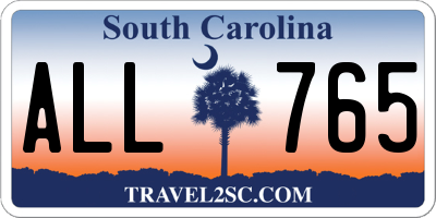 SC license plate ALL765