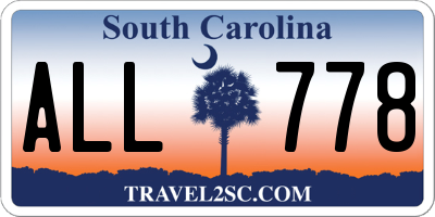 SC license plate ALL778
