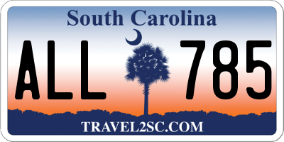 SC license plate ALL785