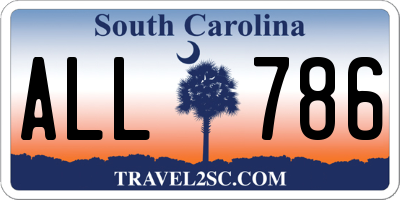 SC license plate ALL786