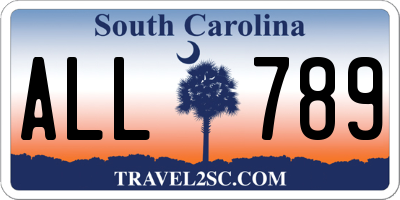 SC license plate ALL789