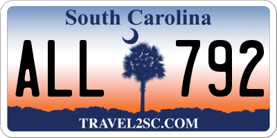 SC license plate ALL792