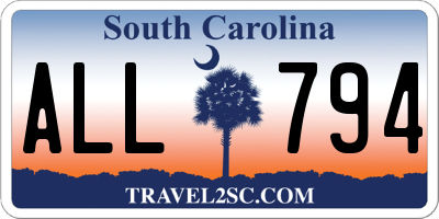 SC license plate ALL794