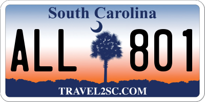SC license plate ALL801