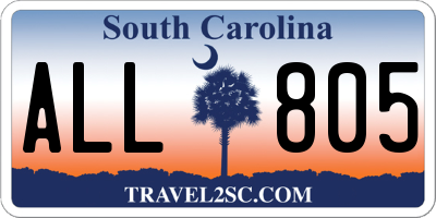 SC license plate ALL805