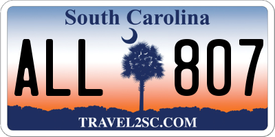 SC license plate ALL807