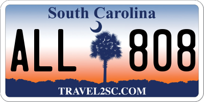 SC license plate ALL808