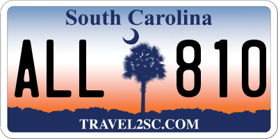 SC license plate ALL810
