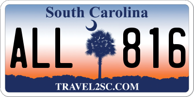 SC license plate ALL816