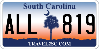SC license plate ALL819