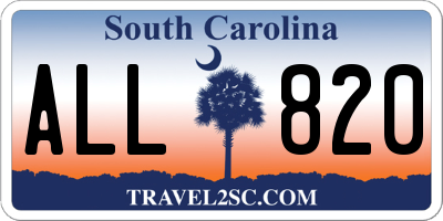 SC license plate ALL820