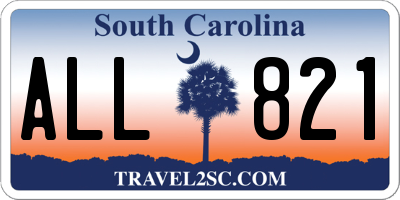 SC license plate ALL821