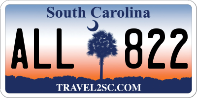 SC license plate ALL822